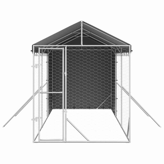 Vidaxl Utendørs Hundekennel Sølv 2X6X2.5 M Galvanisert Stål
