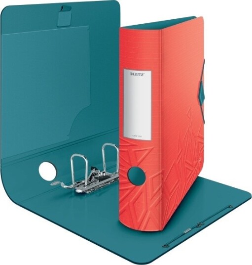 Leitz Mappe Active Urban Chic 180 Grader 82 Mm Lys Rød Din A4 Avrundet Rygg I Polyfoam Duo Optik Med   1 Stk 1116 00 20