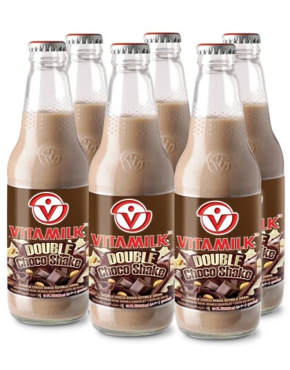 24 stk Vitamilk Soy Milk Double Chocolate Soyamelk med Sjokoladesmak Hel Eske 24x300 ml Thailand