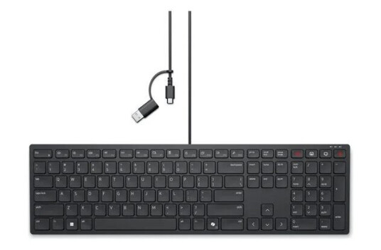 Dell KB525C Kablet Tastatur QWERTY US International med Lavprofil Svart