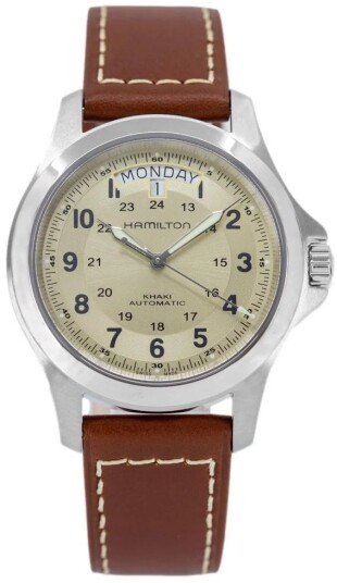 Hamilton Herreklokke H64455523 Khaki Field King Auto Beige/Lær Ø40