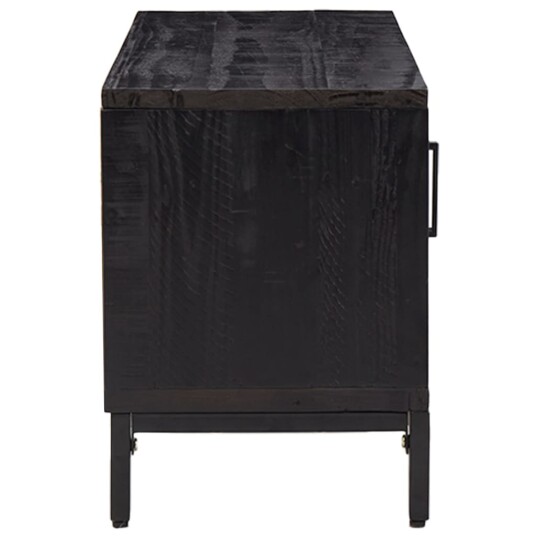 vidaXL TV-benk svart 110x35x48 cm gjenvunnet heltre furu