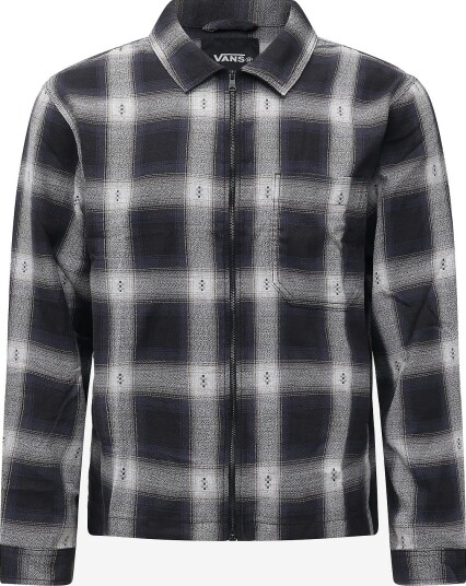 VANS Larkspur Zip Plaid Flannel Shirt BLACK S