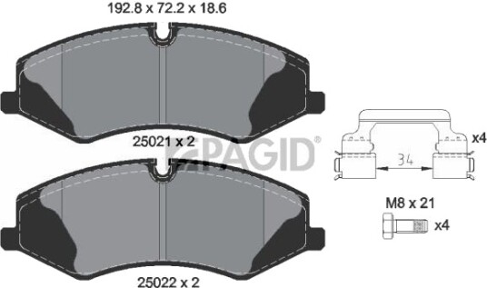 PAGID T1934N Bremseklosser