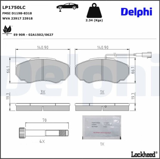 DELPHI LP1750LC Bremseklosser