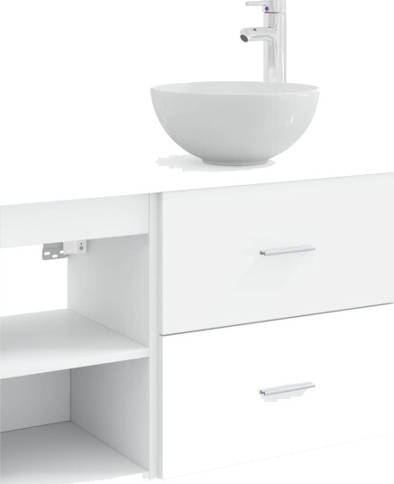  Baderomsinnredningssett 2 pcs Hvit Konstruert tre