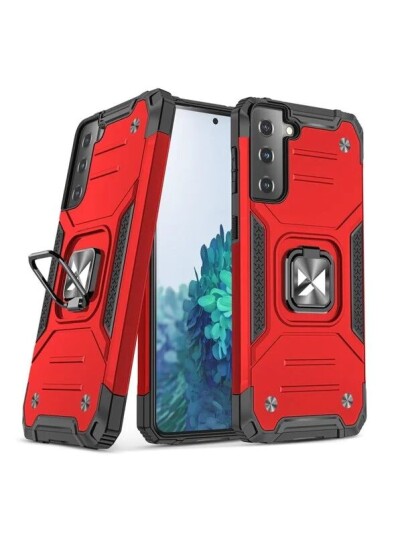 Wozinsky Ring Armor Armored Hybrid Case Cover + Magnetic Holder for Samsung Galaxy S22+ S22 Plus Red