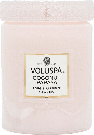 Voluspa Coconut Papaya Small Glass Jar 50H
