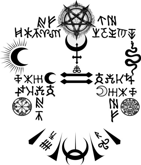 Fiestas Guirca Satanisk ansiktstatovering 15946