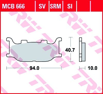Bremseklosser TRW MCB666 Bremseklosser TRW MCB666