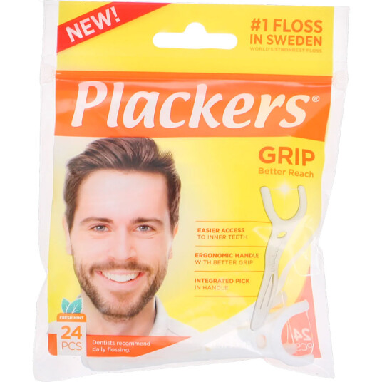 Plackers GRIP Flosser Tanntrådoppheng 24 stk Plackers GRIP Flosser Tanntrådoppheng 24 stk