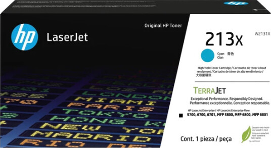 HP Toner 213X / W2131X Cyan Høykapasitet (6.000 sider) Original