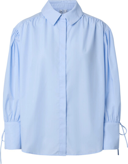 Pieces Pcanni Ls Pleated Detail Shirt Wvn D2D   Blue   S