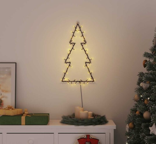 Julelys juletre silhuett 80 LED varm hvit