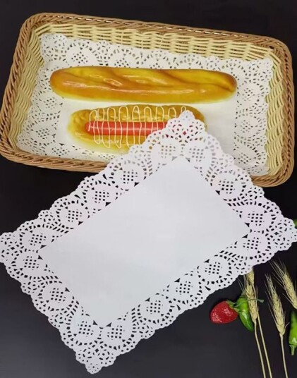 20 stk Rektangulære Blondemønstrede Mat /Kakeservietter/Underlag i Papir 25x35 cm