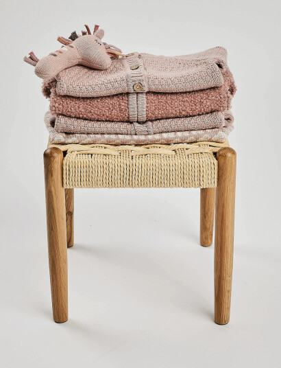 Smallstuff Cardigan, Ao Elephants, Merino Wool, Brown - Pink - 56/62