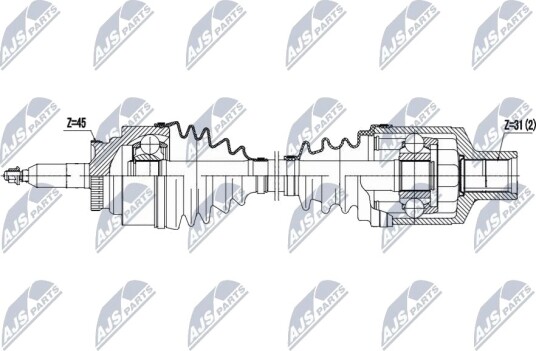 Drivaksel NTY NPW-FR-193