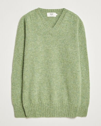 Harley Of Scotland Brushed Supersoft Lambswool V Neck Light Green Harley Of Scotland Brushed Supersoft Lambswool V Neck Light Green