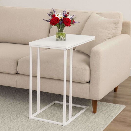 C formet sidebord – trelignende topp metallramme