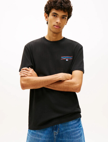 Tommy Jeans Tjm Reg Poster Ss Tee   Black   L
