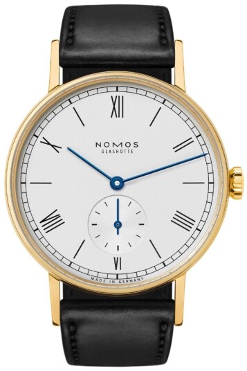 Nomos Glashütte Herreklokke N 211 Ludwig Gold Sølvfarget/Lær Ø35 Nomos Glashütte Herreklokke N 211 Ludwig Gold Sølvfarget/Lær Ø35