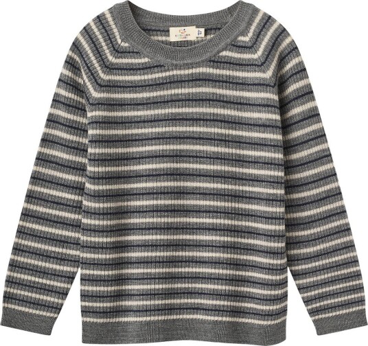 Copenhagen Colors Genser Ull Rib Grey Stripe Copenhagen Colors 1½ år (86) Genser Grå Hvit