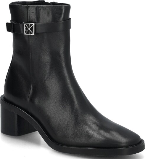 Calvin Klein Block Heel Ank Boot Lth Hdw - TRIPLE BLACK - 36 x 36