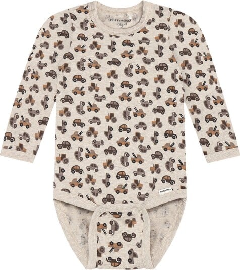 Minymo langermet body for baby i beige melange - 62