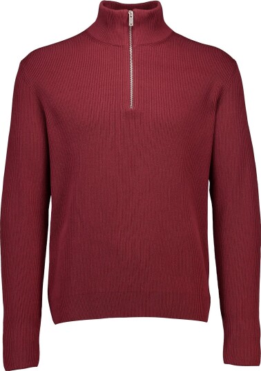 Lindbergh Half Zip Rib Knit Burgundy XL