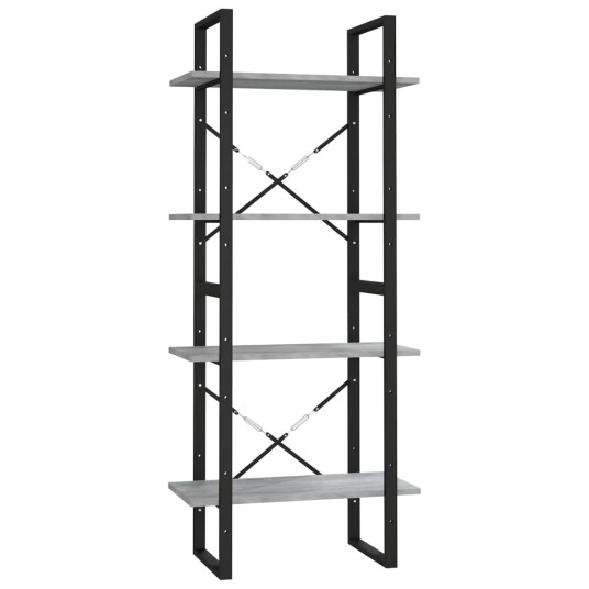 vidaXL Bokhylle 4 etasjer gr? sonoma 60x30x140 cm konstruert tre
