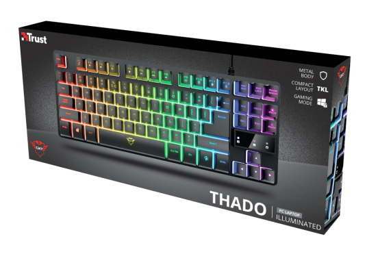 Trust Gaming GXT 833 Thado TKL - Tastatur - Nordisk - Svart Trust Gaming GXT 833 Thado TKL - Tastatur - Nordisk - Svart