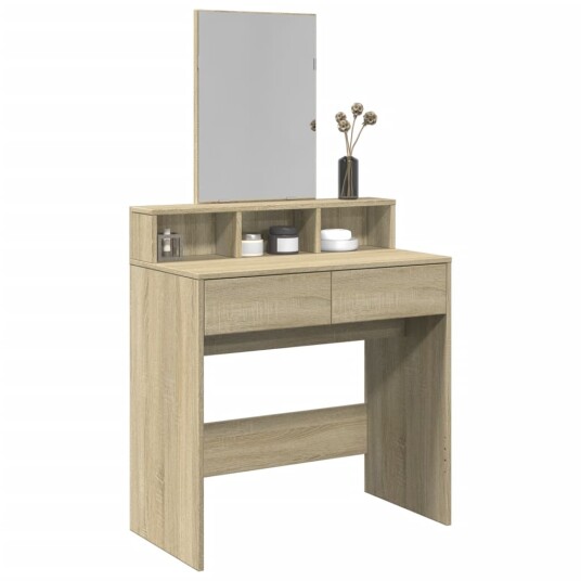 Sminkebord med speil sonoma eik 80x41x144,5 cm Sminkebord med speil sonoma eik 80x41x144,5 cm