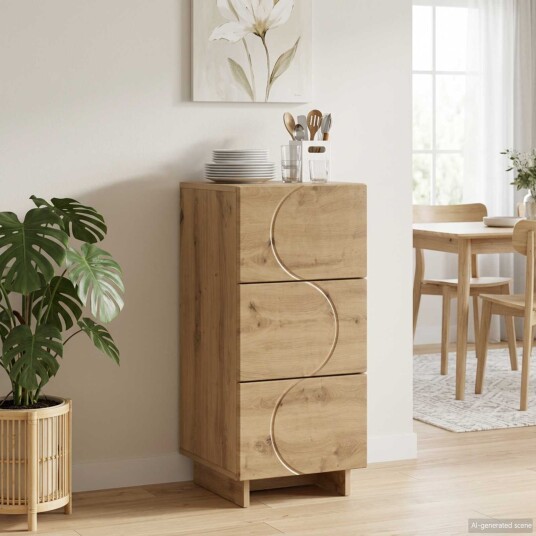 vidaXL Skjenk Artisan eik 33,5 x 34,5 x 75 cm Konstruert tre