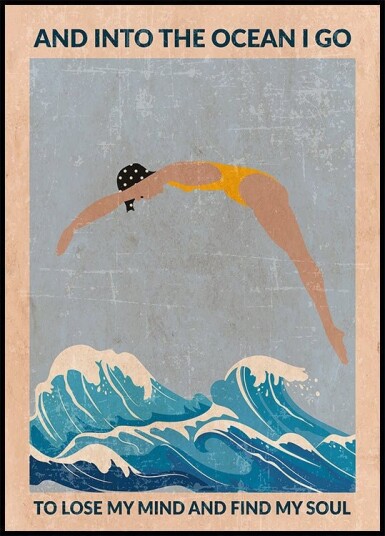 Into the Ocean blue Standard Wall Art Plakat / 40x50cm