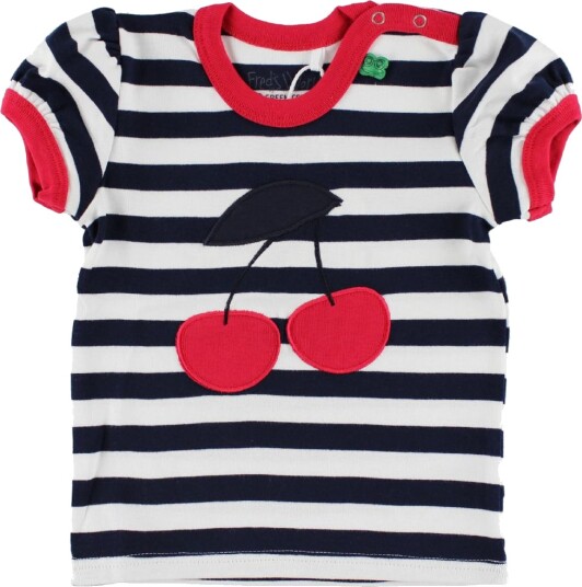 Freds World T skjorte Navy/Hvit Stripet m. Kirsebær Freds World 62 T skjorte Blå