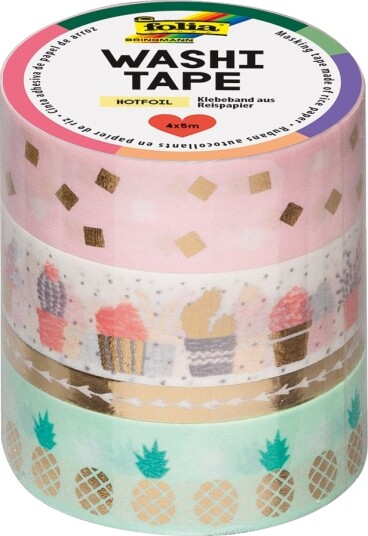 Washi Tape 4 Ruller Hotfoil Gold Washi Tape 4 Ruller Hotfoil Gold