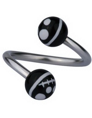 Eyebrow Piercing with Jack Skellington Head Svart/Hvit 1.2 x 10 mm