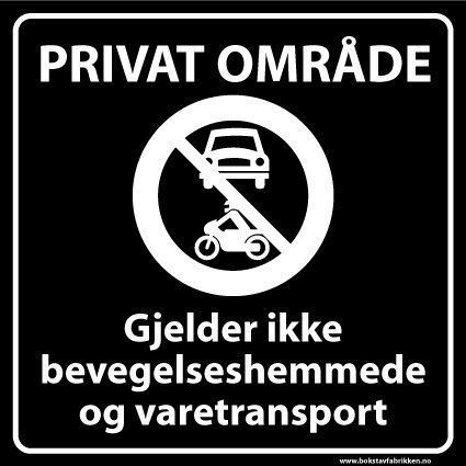 Skilt   Privatrettslig   Gjelder ikke varetransport