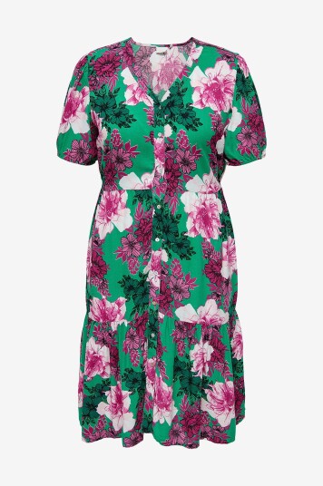 Only Carmakoma - Kjole carClea Life 2/4 Blk Dress Aop - Grønn