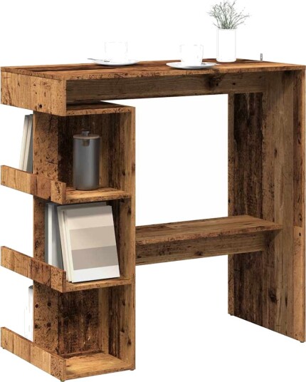 Barbord med oppbevaring gammelt tre 100x48x101,5 cm 8721158441072 Barbord med oppbevaring gammelt tre 100x48x101,5 cm 8721158441072