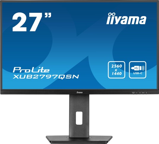 Iiyama ProLite 27" QHD IPS Skjerm med USB-C og HDMI Svart Iiyama ProLite 27" QHD IPS Skjerm med USB-C og HDMI Svart