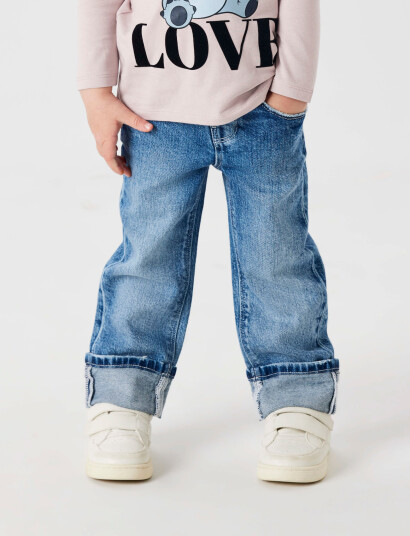 name it Nmfrose Straight Fold Jeans 4224-Az Noos Blue 86