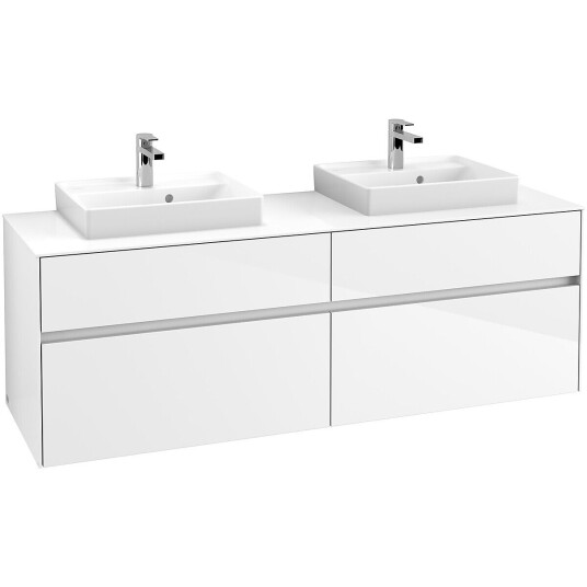 Villeroy & Boch Collaro Servantskap med 4 skuffer 160x50x54,8 cm u/lys Hvit Høyglans