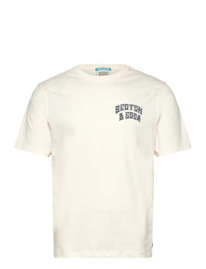 Scotch & Soda Front And Back Artwork Regularfit Tshirt Cream L