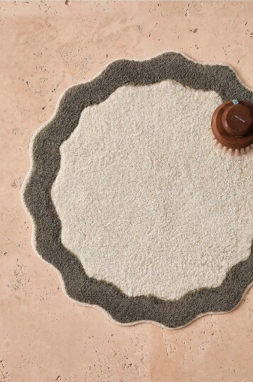 Ellos Home - Badematte Scallop Round - Grønn