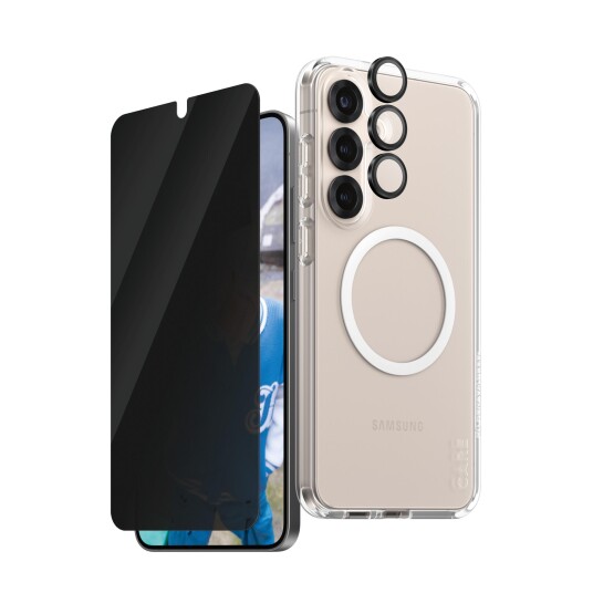 PanzerGlass 3-i-1 Beskyttelsespakke for Samsung Galaxy S25+ med Privacy-funksjon