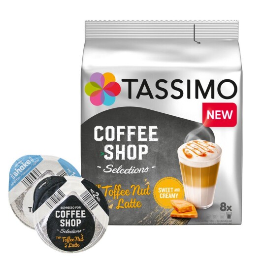 Tassimo Coffee Shop Selections Toffee Nut Latte til Tassimo. 16 kapsler Tassimo Coffee Shop Selections Toffee Nut Latte til Tassimo. 16 kapsler