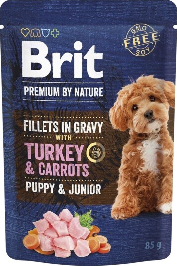 Brit Premium våtfôr Puppy by Nature Dog & Junior & Carrot Turkey 85 g