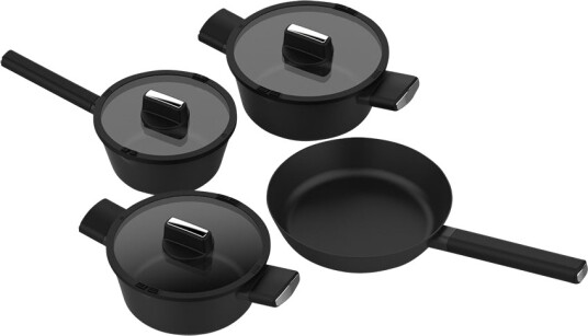 Ask Tefra Grytesett + Stekepanne 28cm Non Stick Sort Ask Tefra Grytesett + Stekepanne 28cm Non Stick Sort