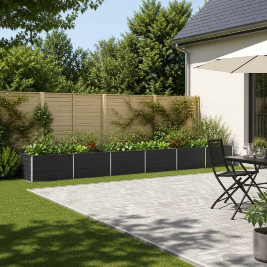 vidaXL Hevet Hagebed Antrasitt 600 x 80 x 55 cm kaldvalset stål